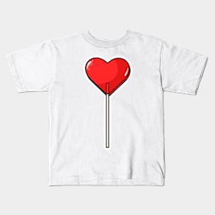 red heart shaped lollipop Kids T-Shirt